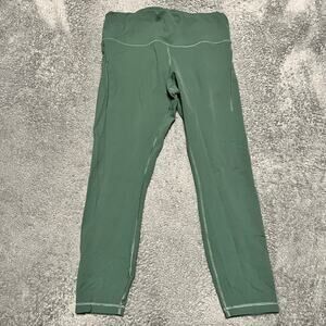Lululemon Leggings Womens 14 Wunder Train High Rise Pockets 25" Green W5EPSS